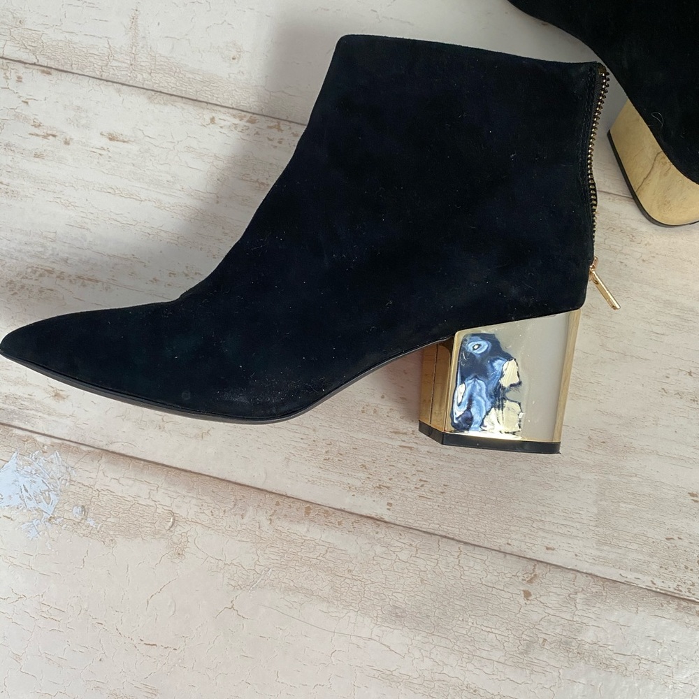 Steve Madden Suede Bootie with Gold Heel